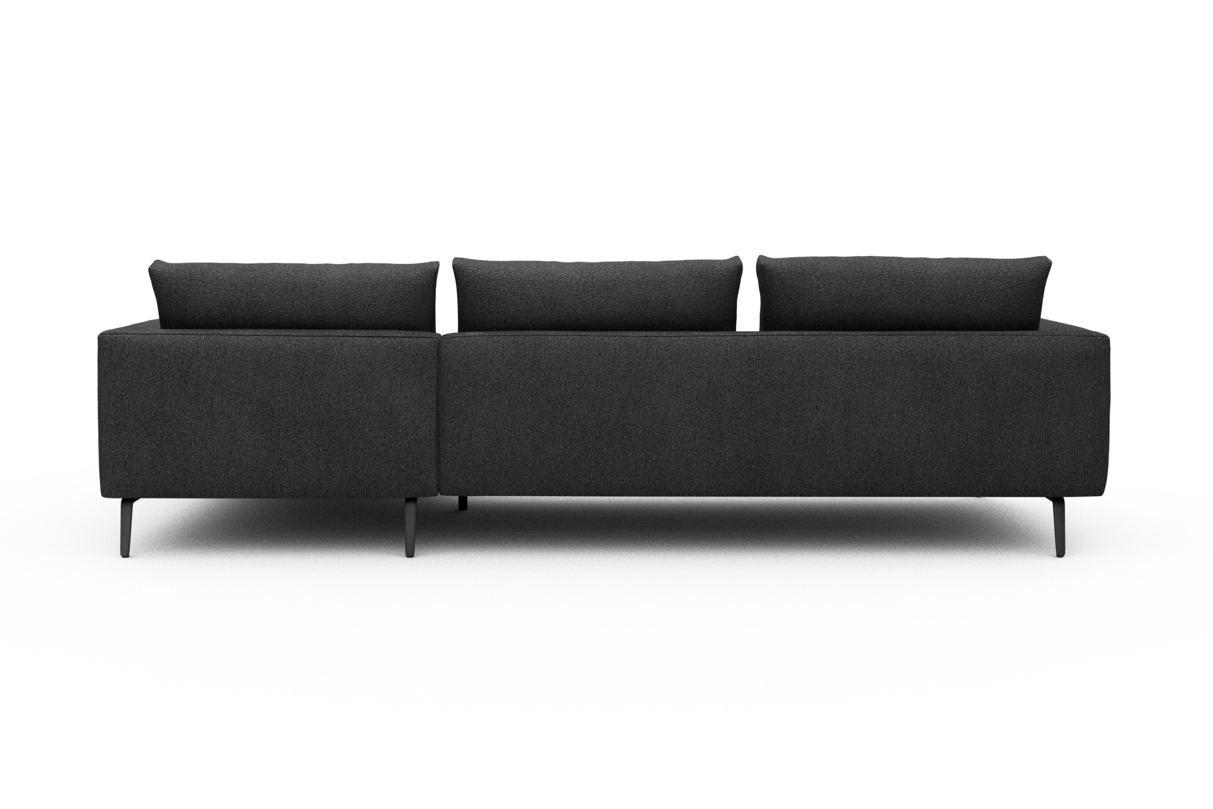 Ecksofa Karl Chaiselongue rechts mit 2,5-Sitzer Boucle-Charcoal