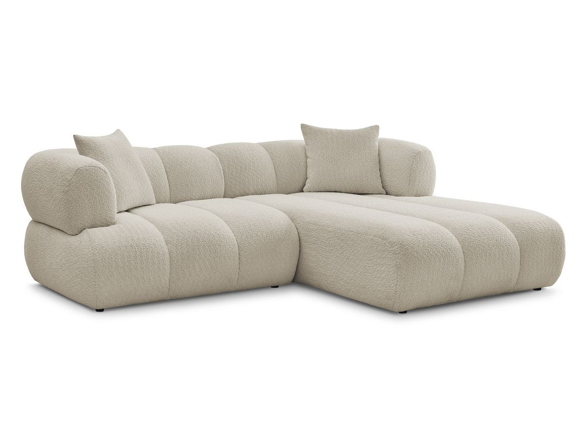Bobochic Pamira Ecksofa Bouclé-Stoff Beige Ecke rechts
