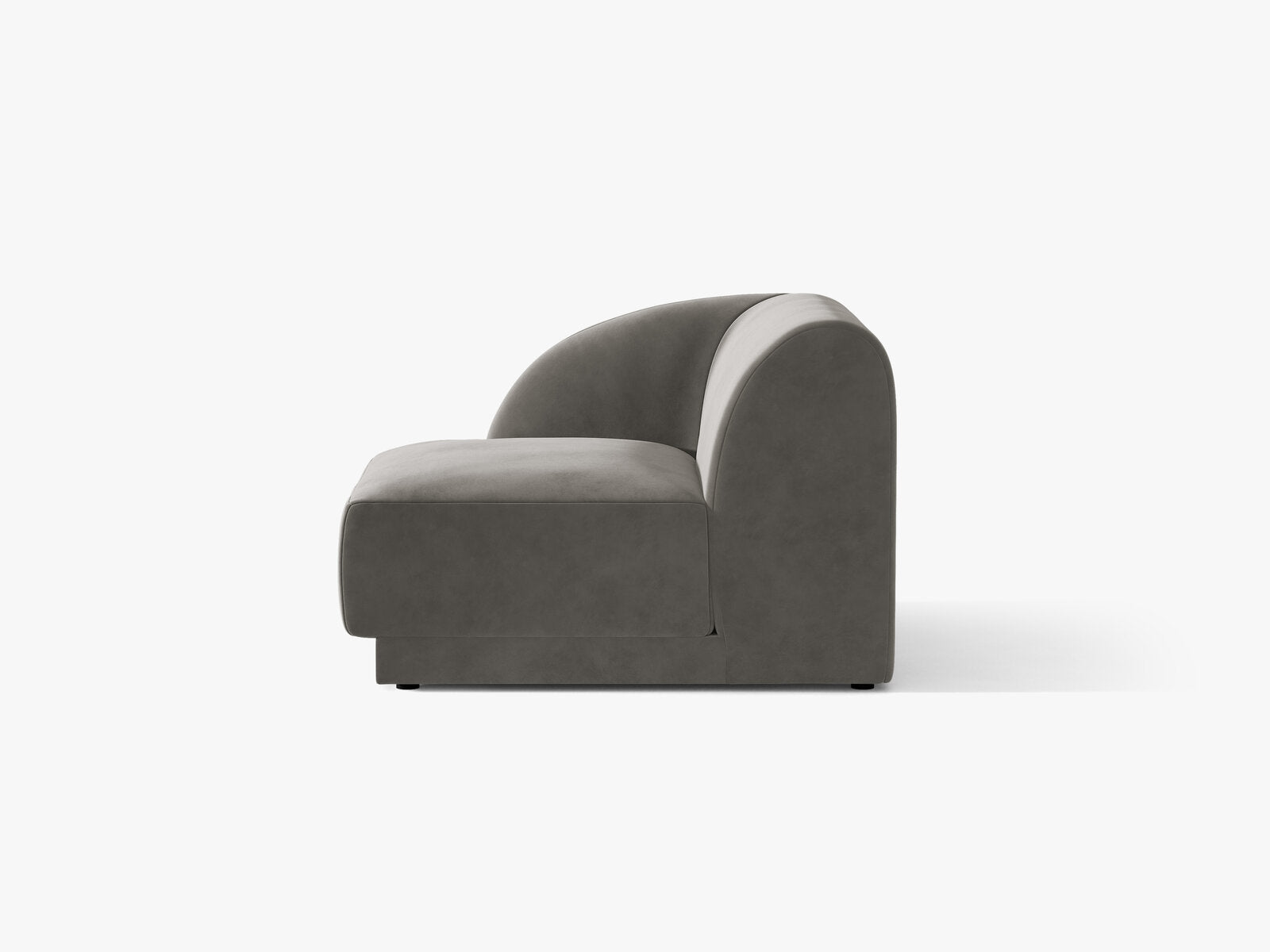 Micadoni Eckmodul Miley 1-Sitzer Links Samt Bluvel Hellgrau