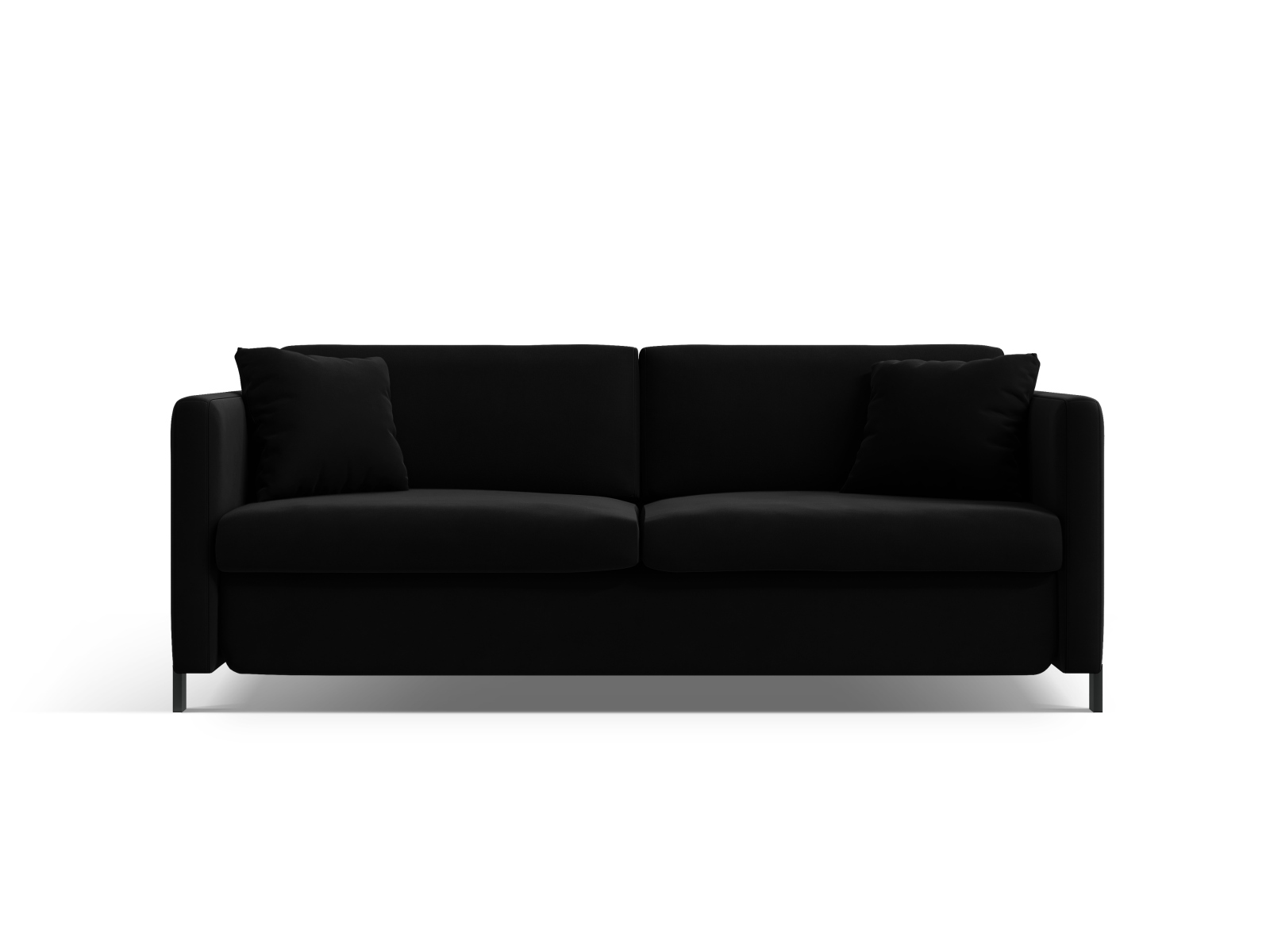 Micadoni Schlafsofa Gloria 2-Sitzer Samt Salvador Schwarz