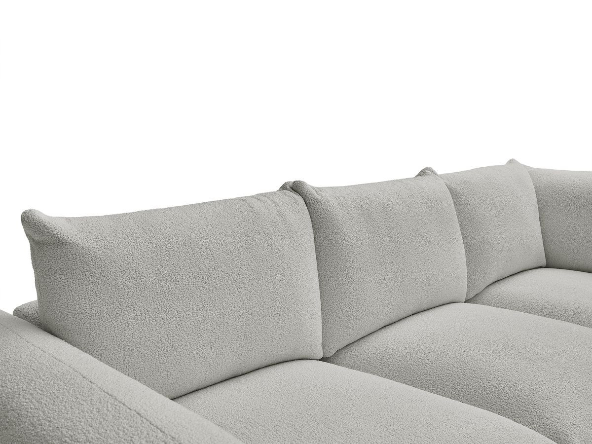 Bobochic Ernest Ecksofa mit Pouf Bouclé-Stoff Hellgrau