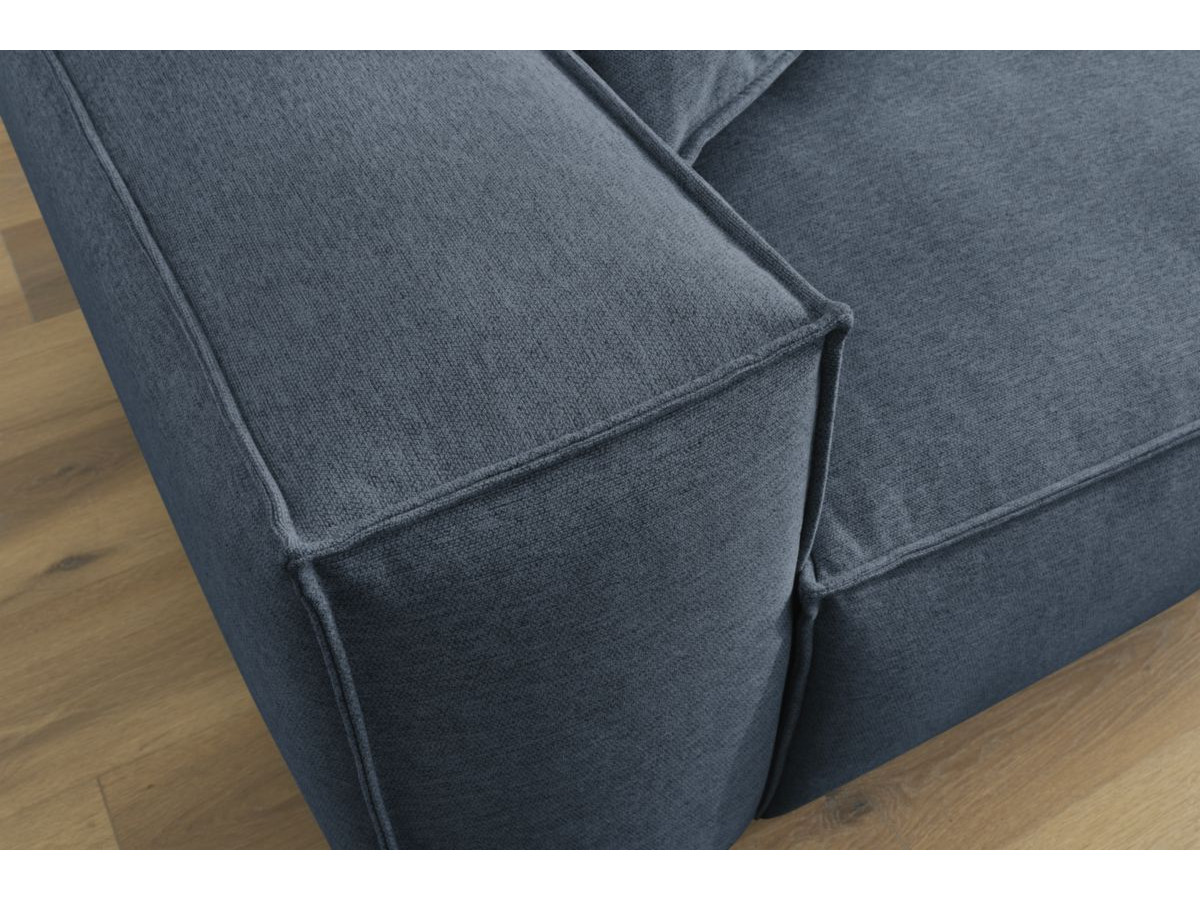 Bobochic Boheme Ecksofa, 2 Kissen Melange-Stoff Dunkelblau