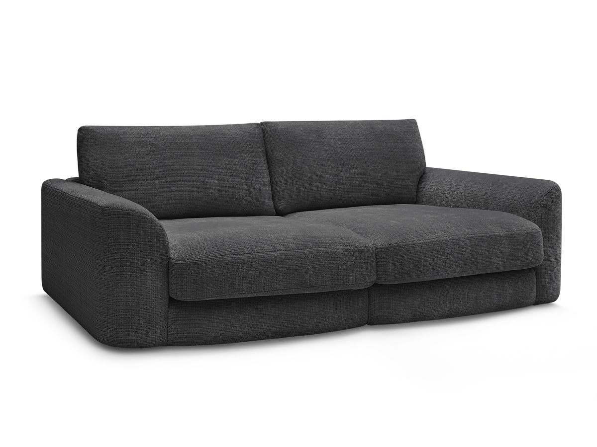 Bobochic Leonore Sofa 3-Sitzer Strukturstoff Schwarz