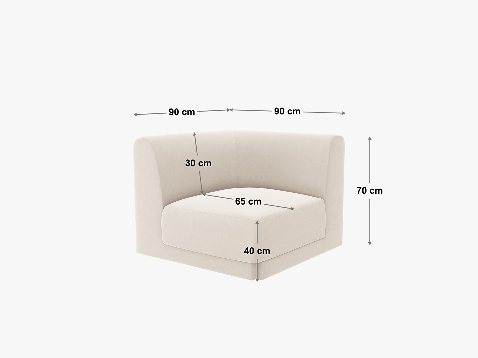 Micadoni Modul Ecke Miley Samt Bluvel Dunkelbraun