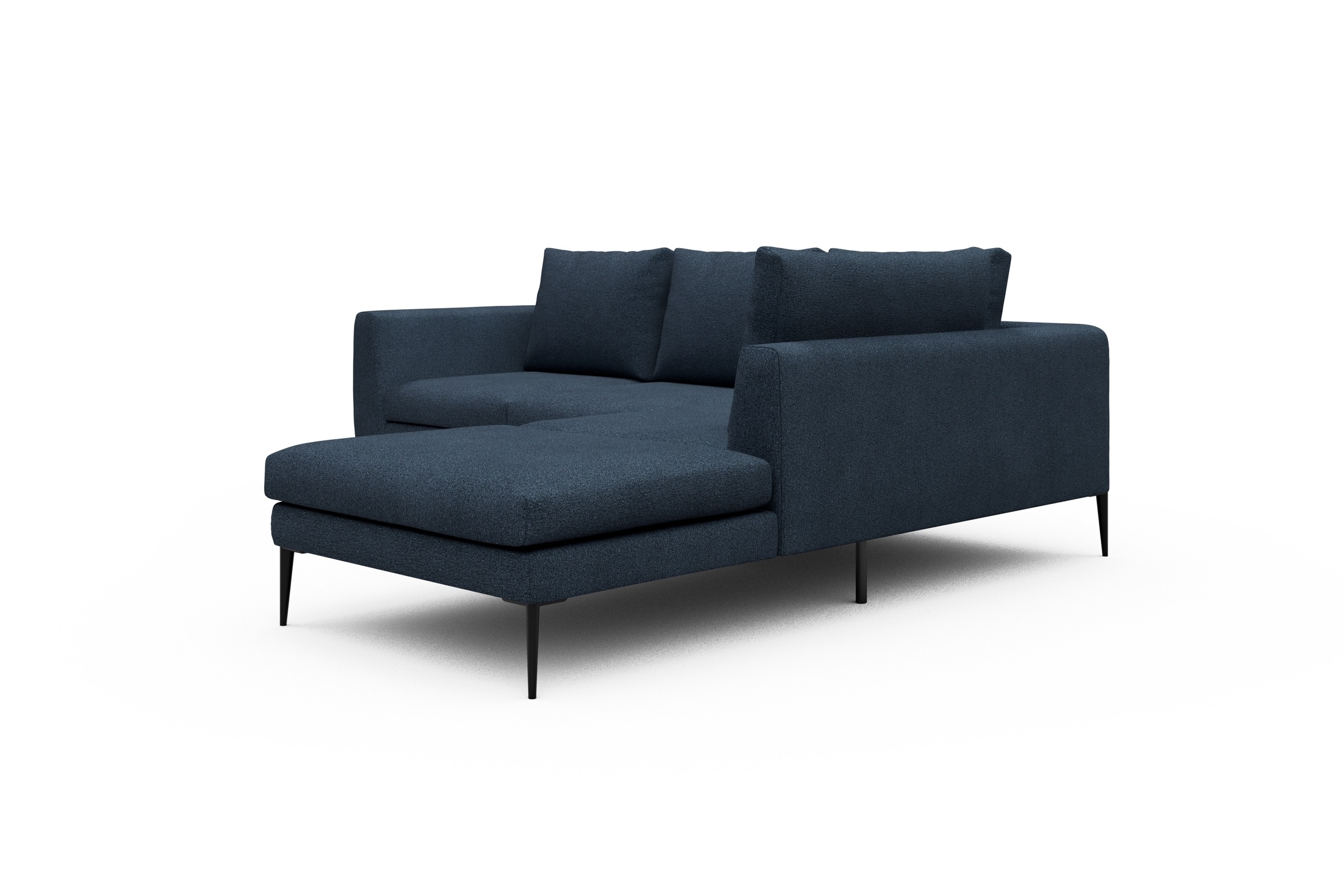 Ecksofa Paul Relax-Ecke rechts mit 2-Sitzer Boucle-Blue