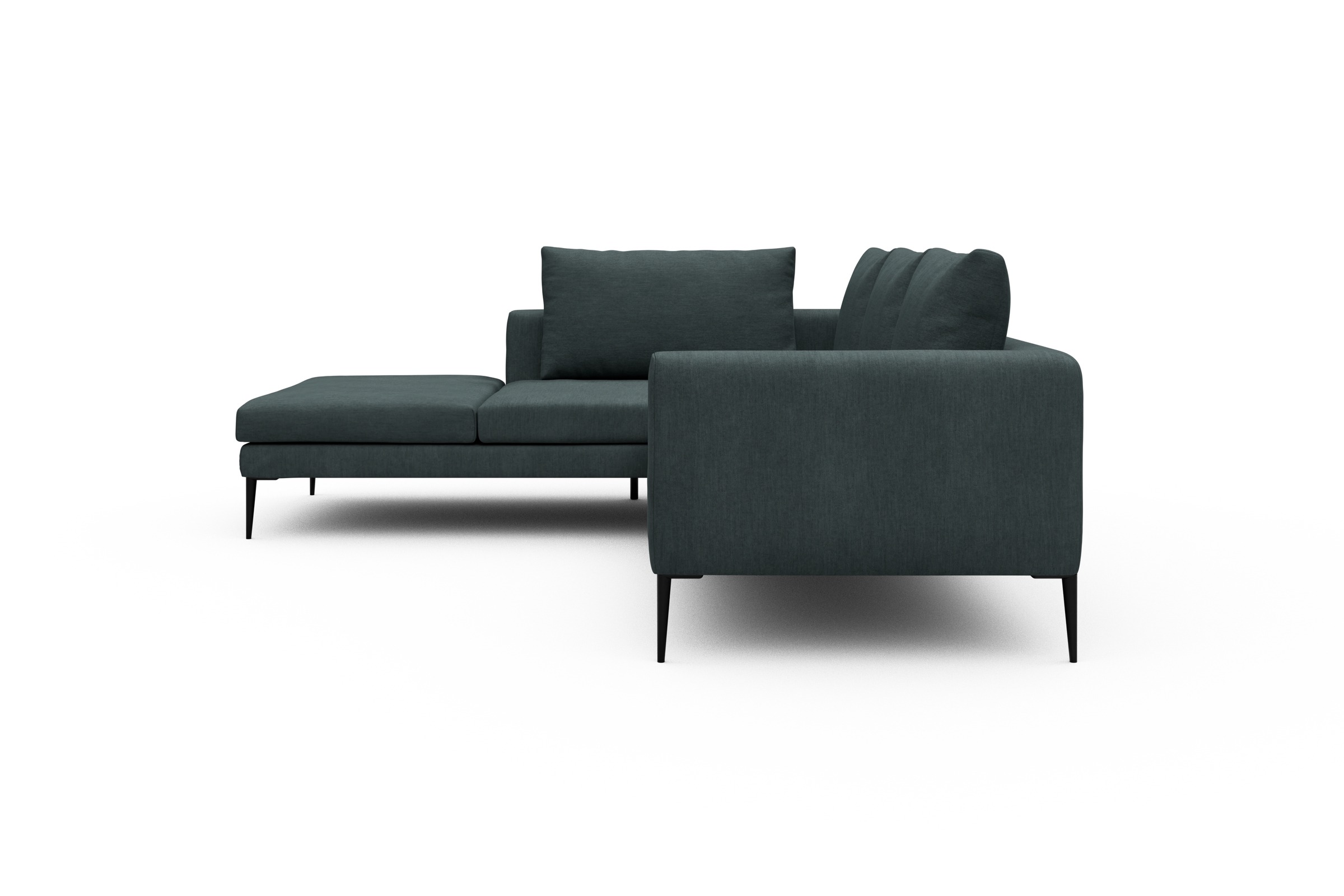 Ecksofa Paul Relax-Ecke links mit 2-Sitzer Vivus-Blue