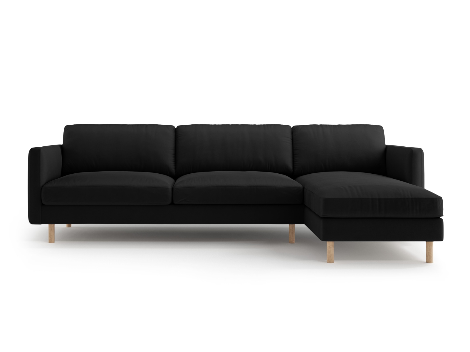 Micadoni Ecksofa Eden 4-Sitzer Rechts Samt Schwarz