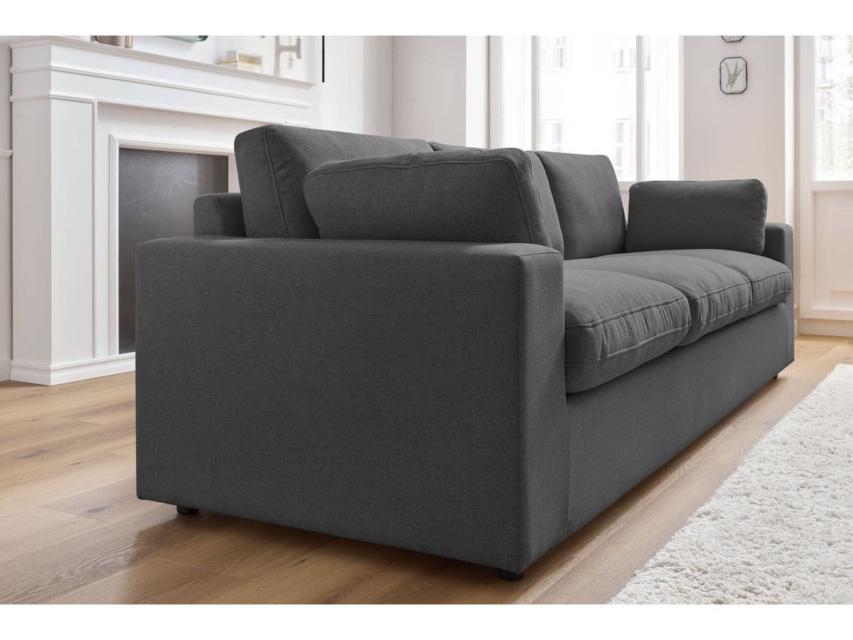 Bobochic Belair Sofa 3-Sitzer 250 × 93 cm Stoff Dunkelgrau