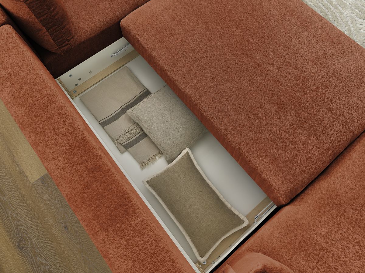 Bobochic Lucien Wohnlandschaft Stoff Orange Ecke links