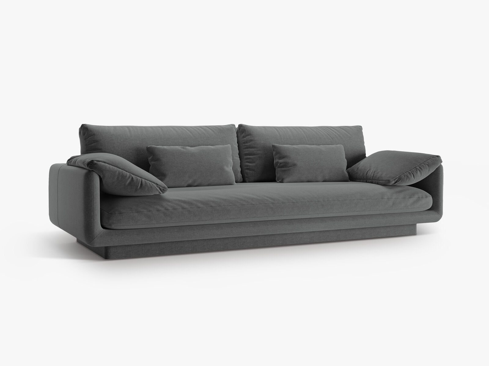 Micadoni Sofa Torino 4-Sitzer Strukturierter Stoff Dunkelgrau