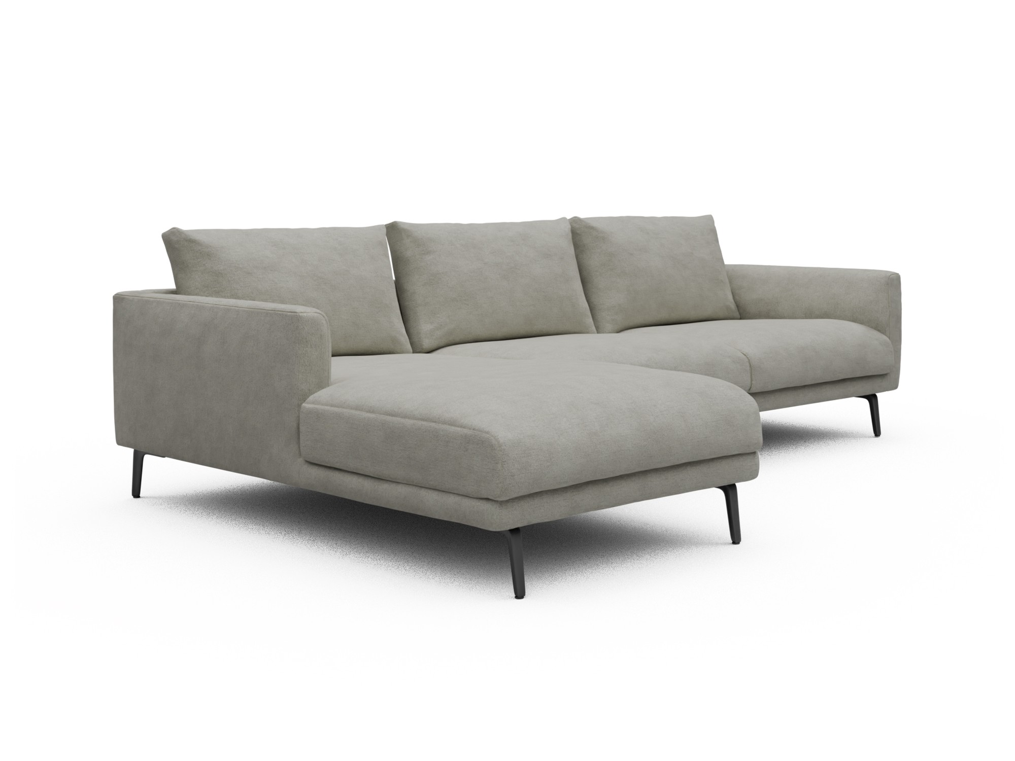 Skandi Home Ecksofa Karl Chaiselongue links mit 2,5-Sitzer Carreno-Moon-Stone-White moebelfaktor