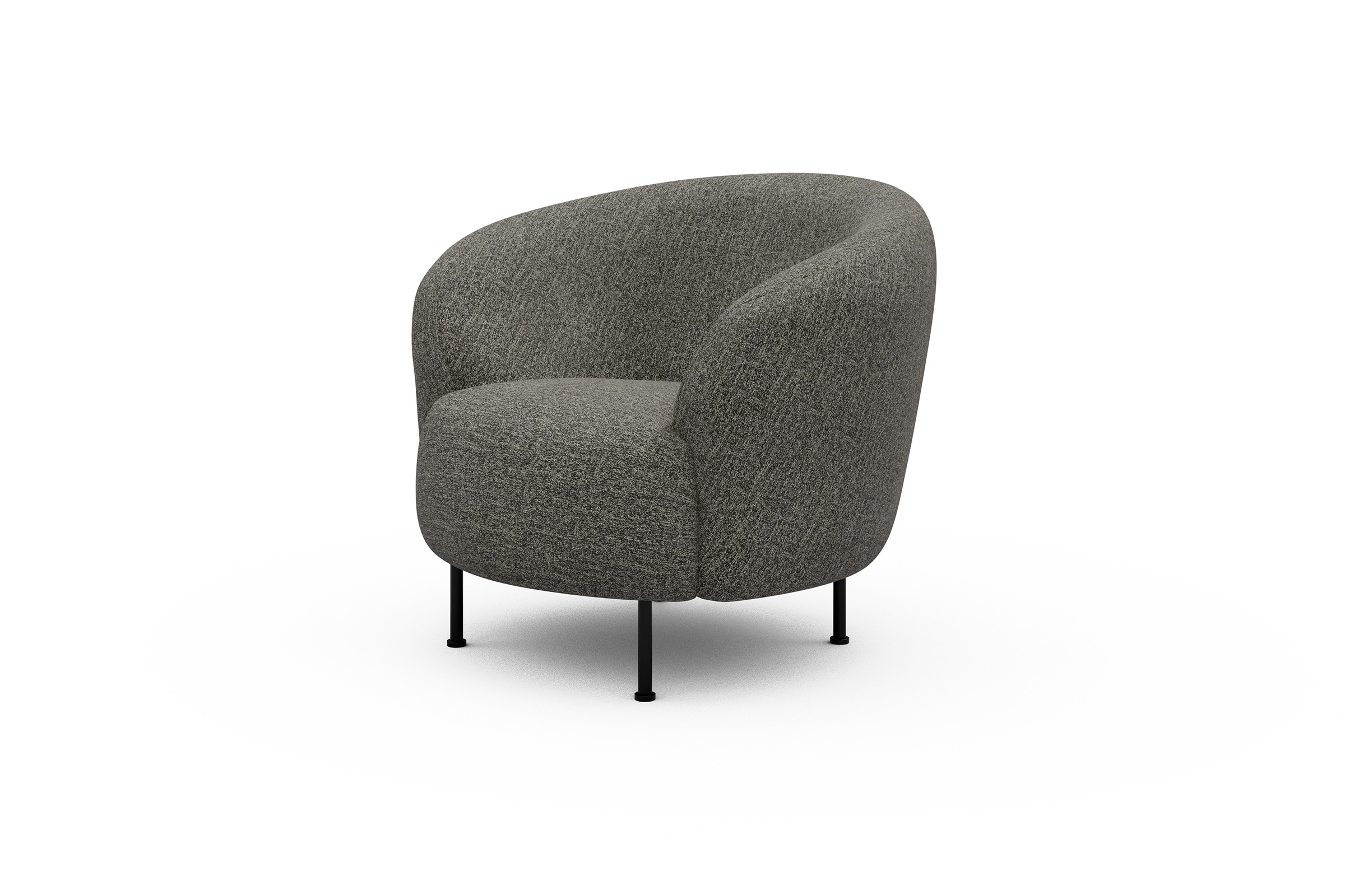 Sessel Ronda Metallbeine Schwarz Carreno-Sepie-Brown