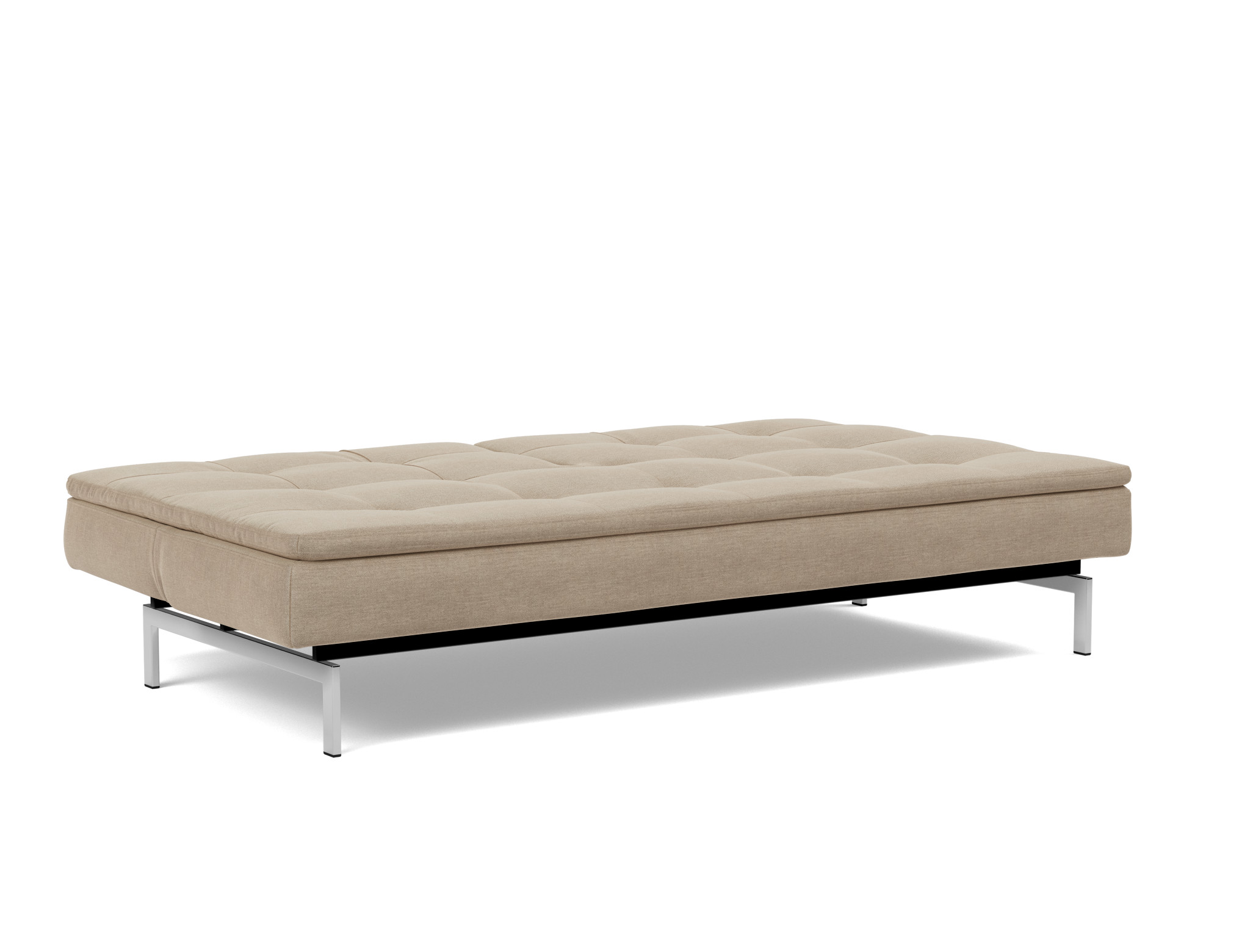 Schlafsofa Dublexo Flachgewebe Phobos 587-Mocha Beine Chrom