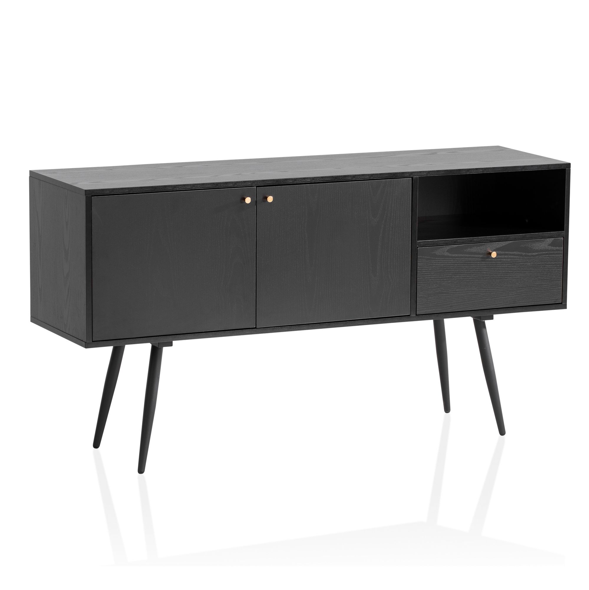 Sideboard Dirdal Schwarz 140 × 40 × 75 cm
