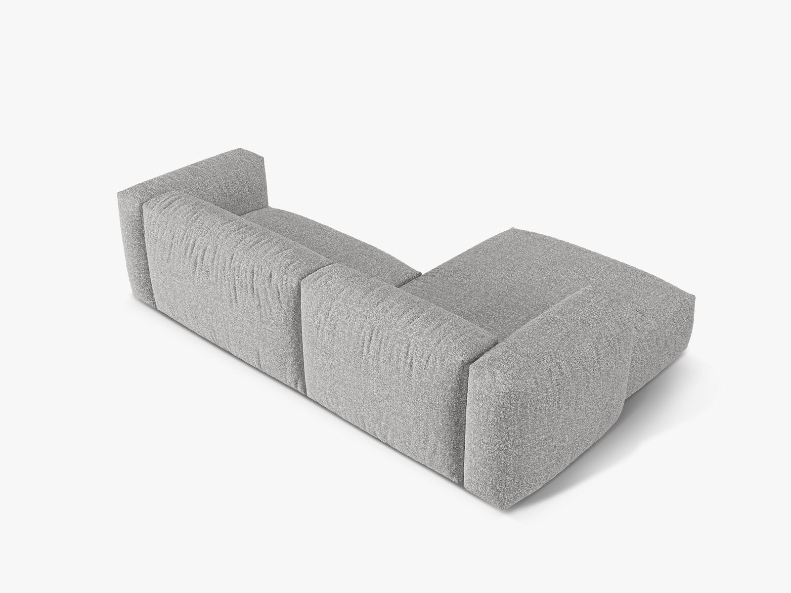 Micadoni Ecksofa Martina 2-Sitzer Links Boucle Monet Silber