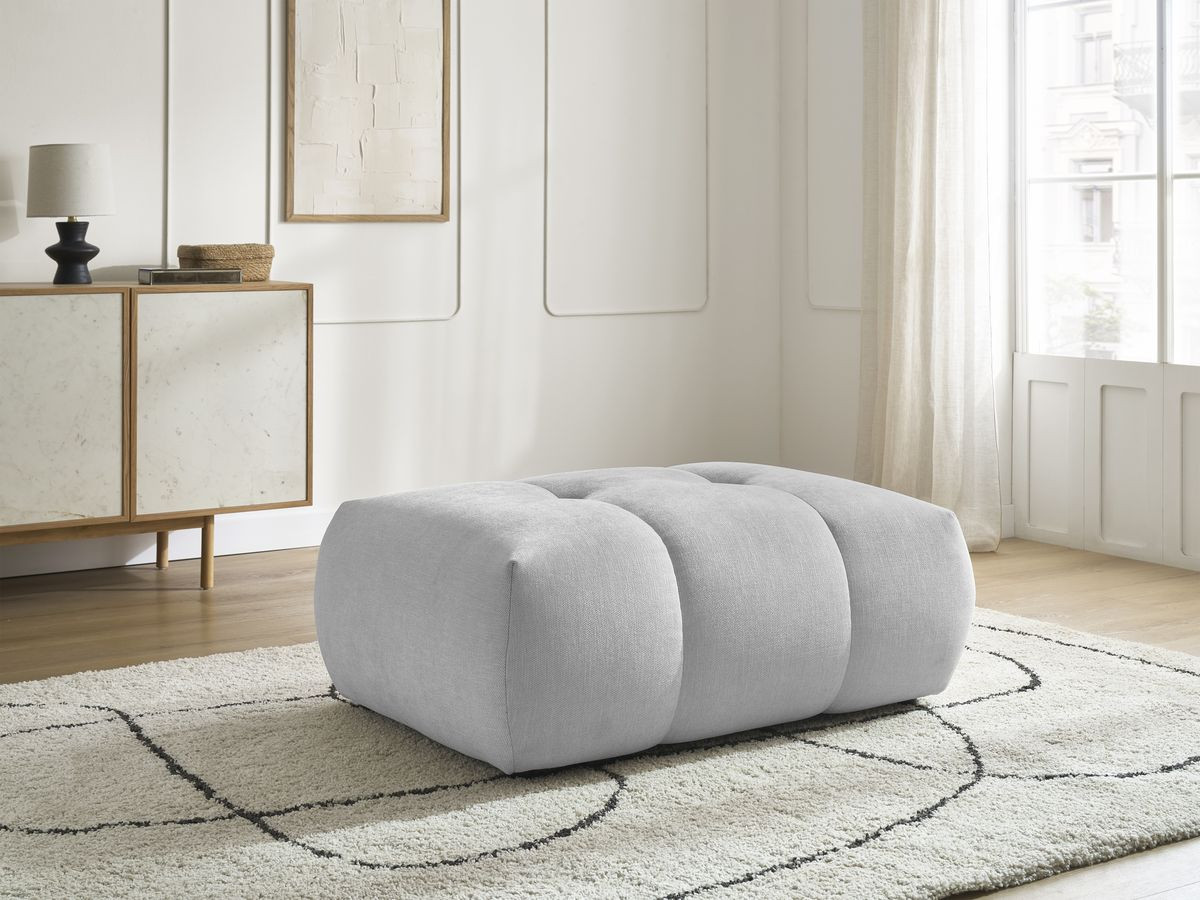 Bobochic Fuji Pouf Stoff Hellgrau