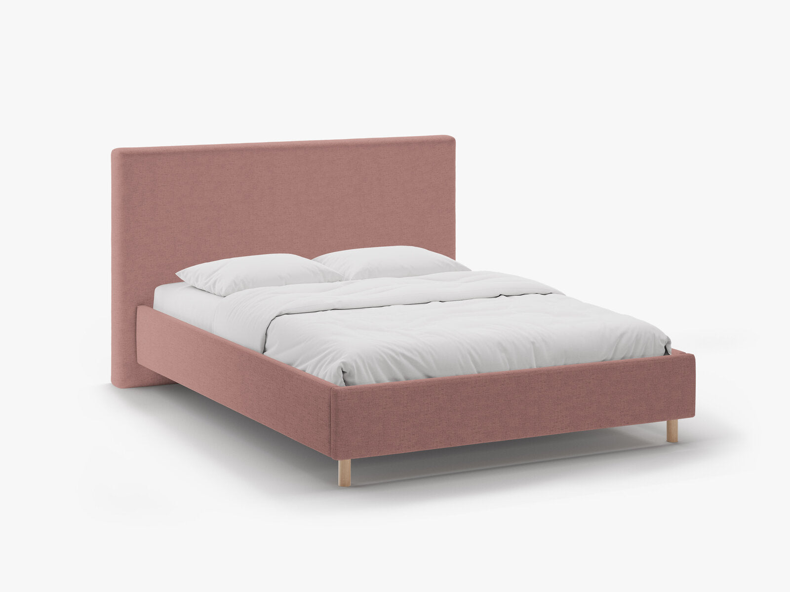 Micadoni Stauraumbett mit Kopfteil Eloise Strukturierter Stoff Moly Dunkelrosa 160x200