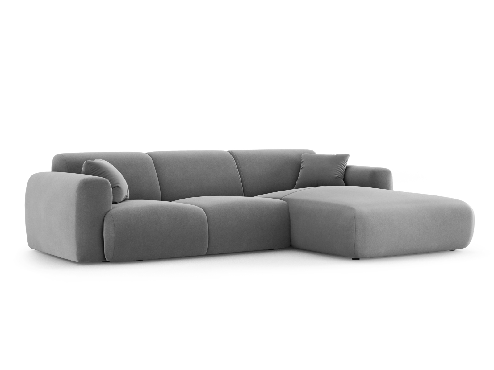 Cosmopolitan Design Ecksofa Nolio 4-Sitzer Samt Casino Hellgrau Rechts