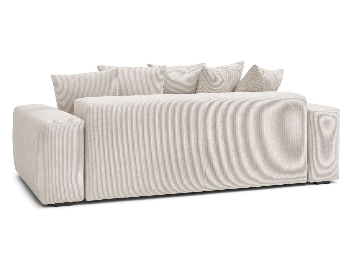 Bobochic Voltaire Schlafsofa 4-Sitzer mit Bettkasten und Pouf Cordsamt Beige