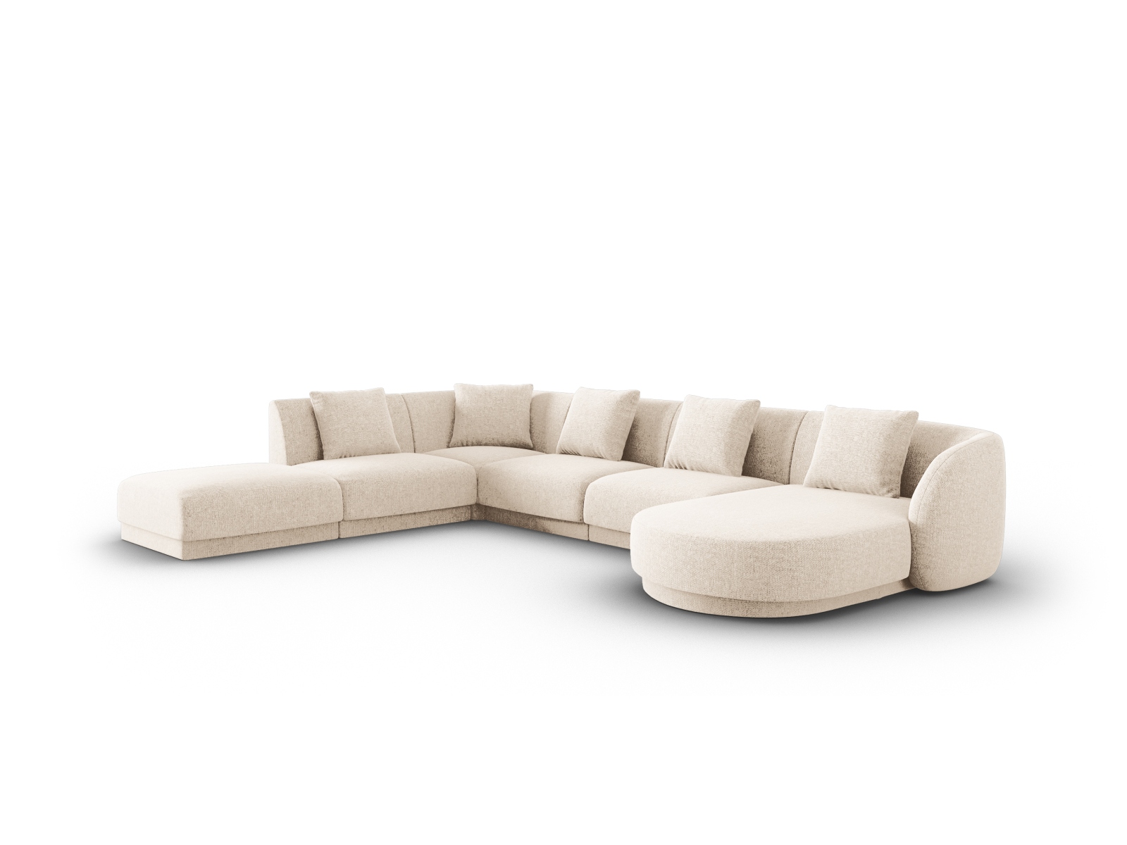 Cosmopolitan Design Panoramasofa Tulum 6-Sitzer Chenille Eden Helles Beige Links