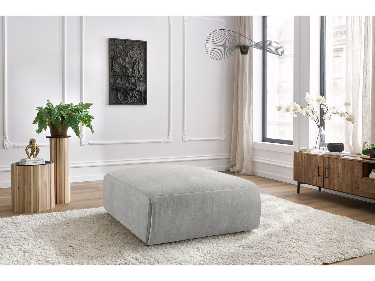 Bobochic Jeanne Pouf 95 × 117 cm Samt Hellgrau