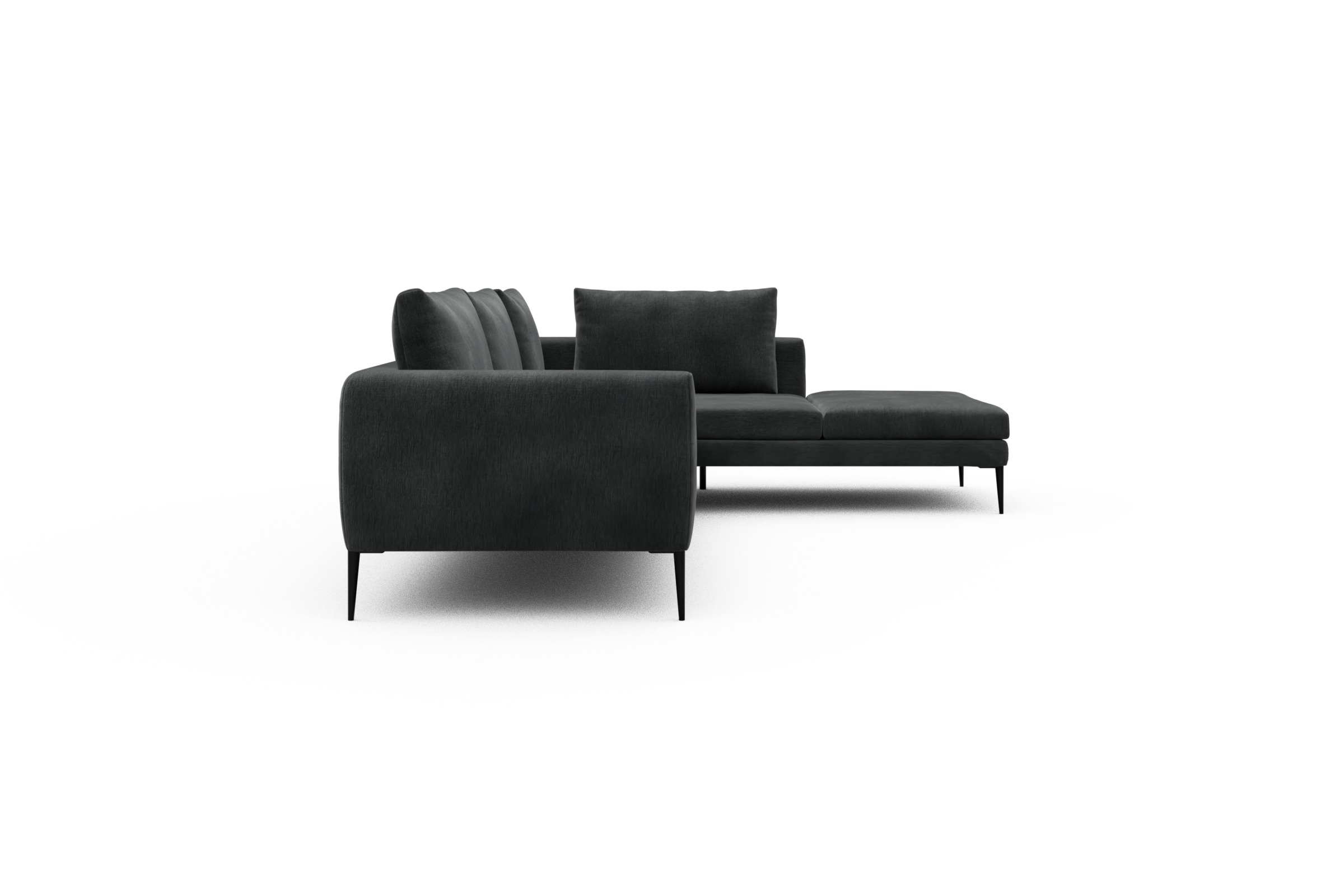 Ecksofa Paul Relax-Ecke links mit 3-Sitzer Smooth-Deep-Warm-Grey