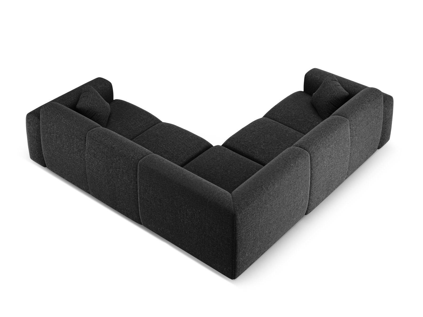 Cosmopolitan Design Symmetrisches Ecksofa Nolio 5-Sitzer Chenille Haga Schwarz