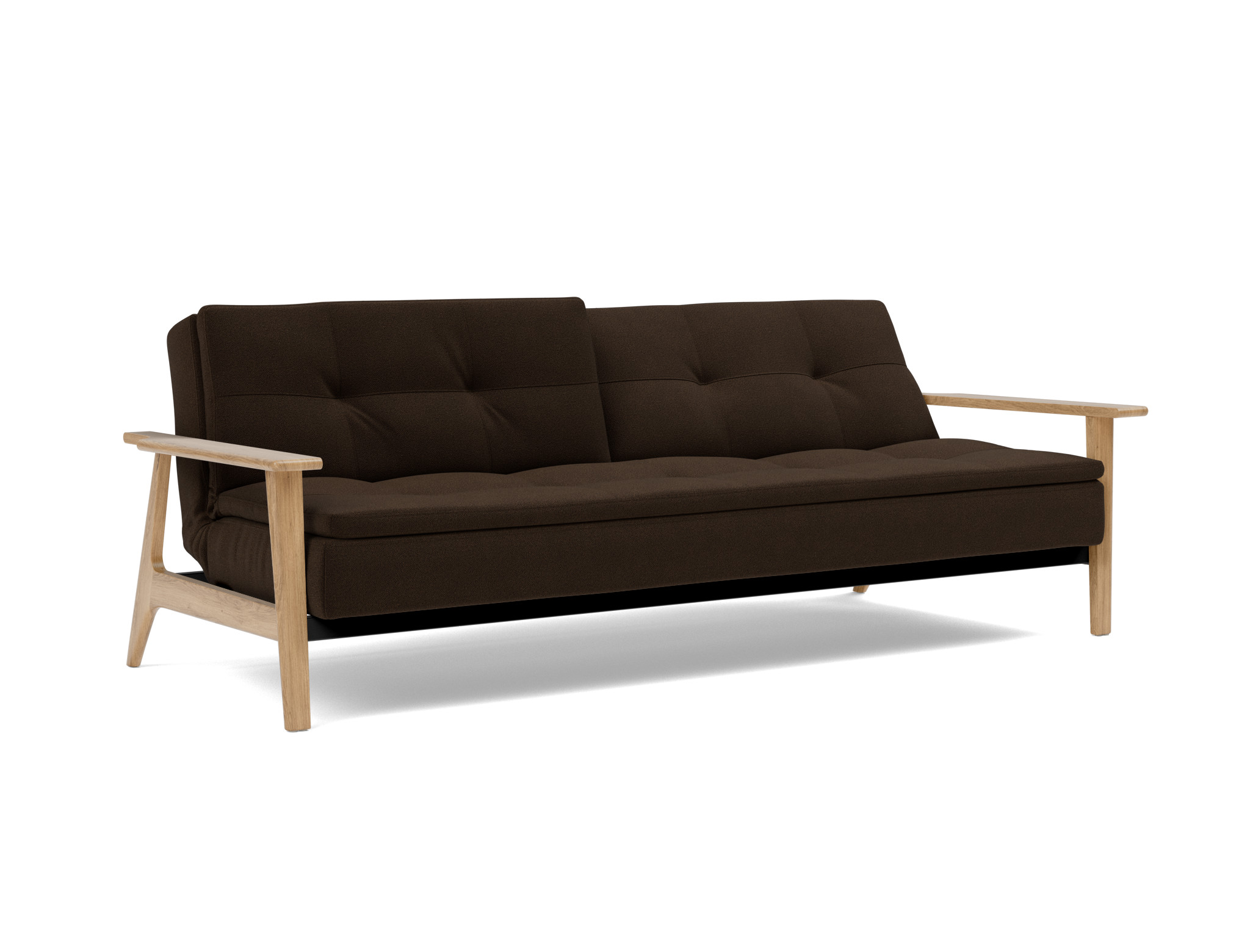 Schlafsofa Dublexo Frej Strukturierter Stoff Taura 358-Chocco