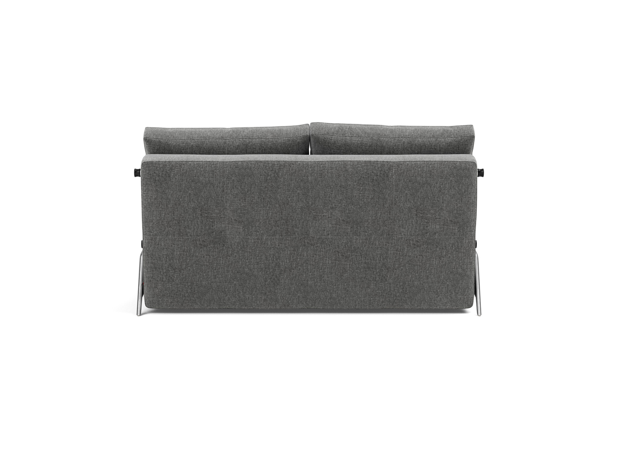 Schlafsofa Cubed 140 Strukturierter Stoff Twist 563-Charcoal Beine Aluminium