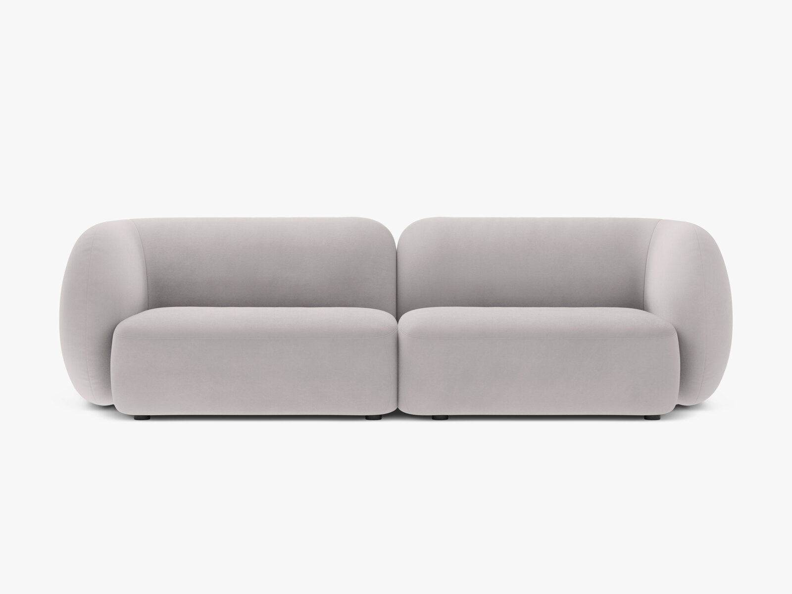 Micadoni Sofa Kate 4-Sitzer Samt Hellgrau