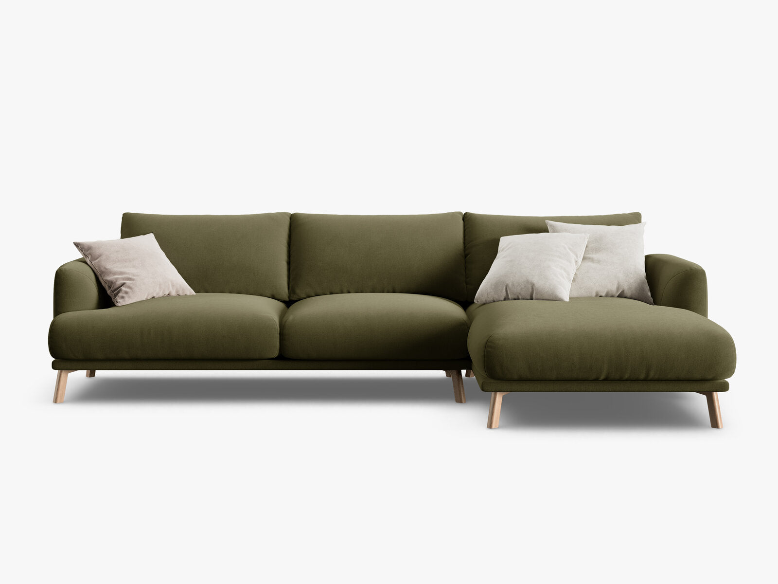 Micadoni Ecksofa Naomi 4-Sitzer Rechts Samt Salvador Grün