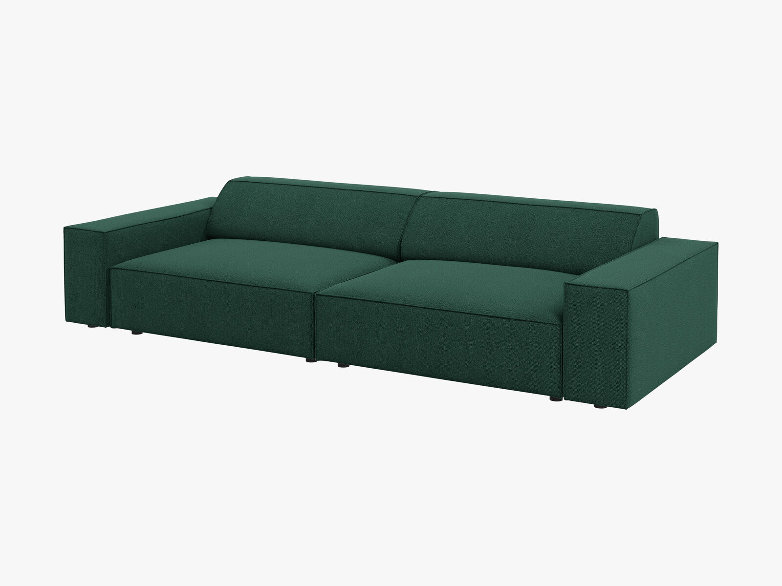 Micadoni Sofa Jodie 4-Sitzer Strukturierter Stoff Megan Grün