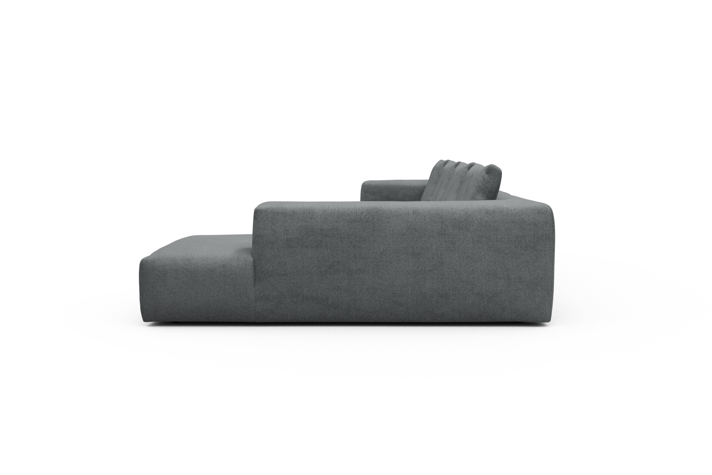 Wohnlandschaft Fred Relax-Ecke rechts mit 2-Sitzer und Chaiselongue links Casone-Gravel-Grey