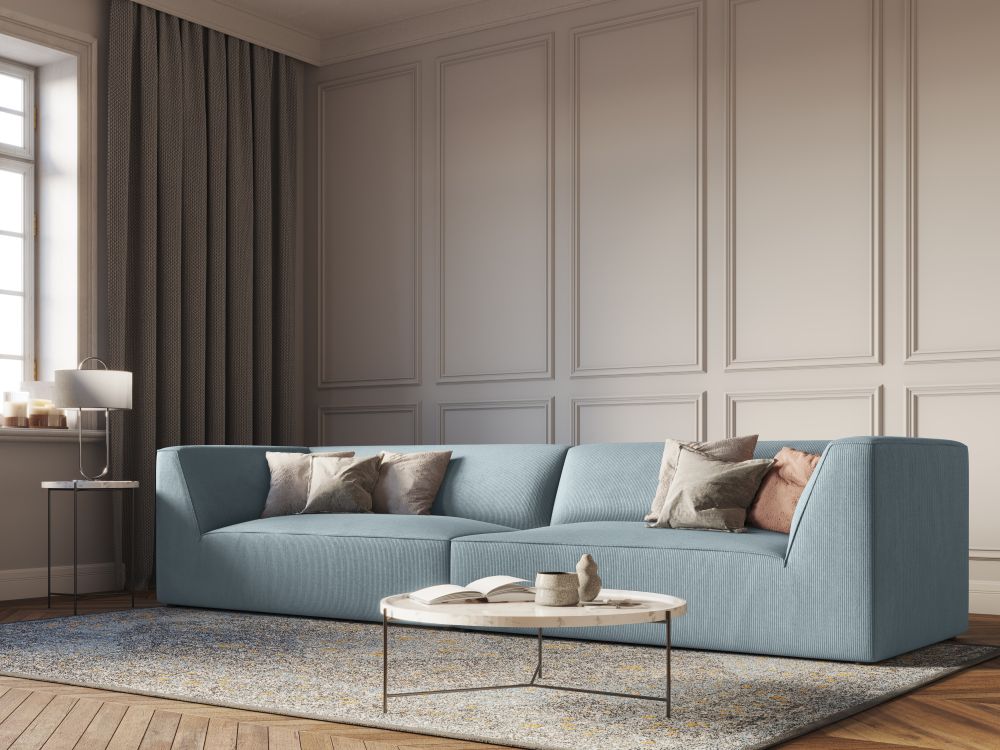 Cosmopolitan Design Sofa Siena 4-Sitzer Kord Scala Hellblau