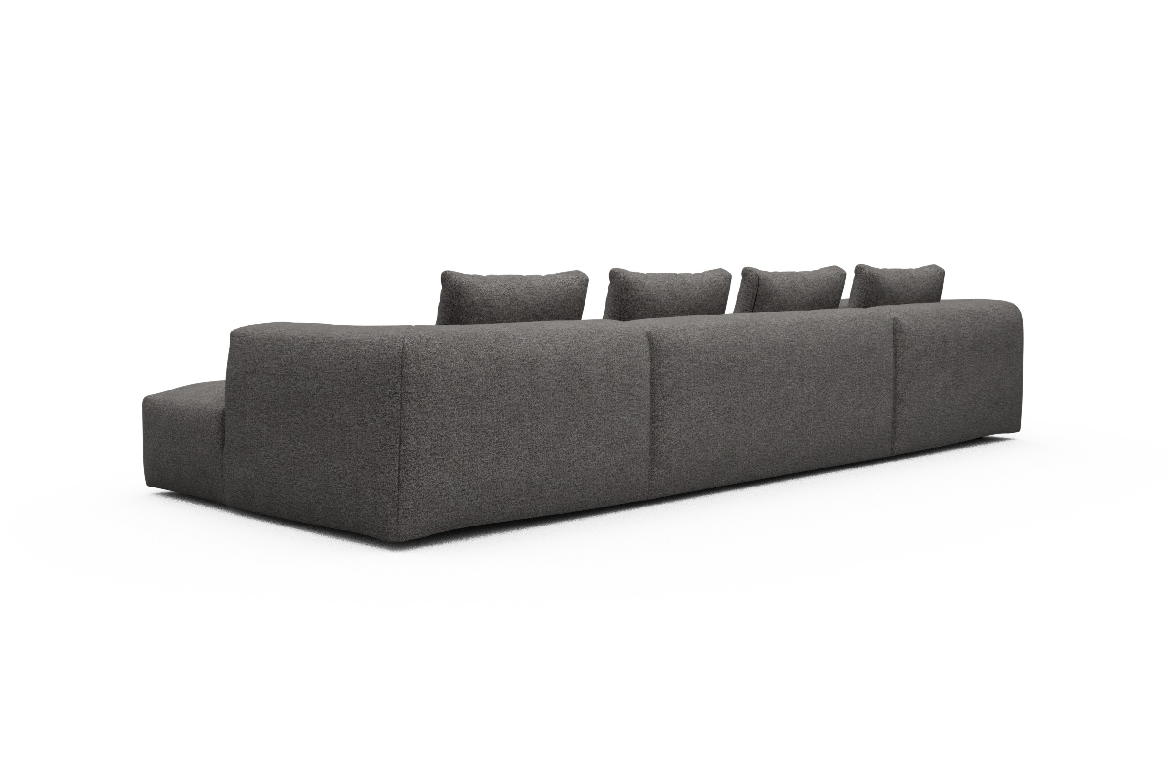 Wohnlandschaft Fred mit 2-Sitzer und Chaiselongue beidseitig Carreno-Salt-and-Pepper