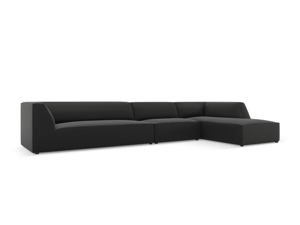 Cosmopolitan Design Ecksofa Siena 5-Sitzer Kunstleder Pacifico Schwarz Rechts