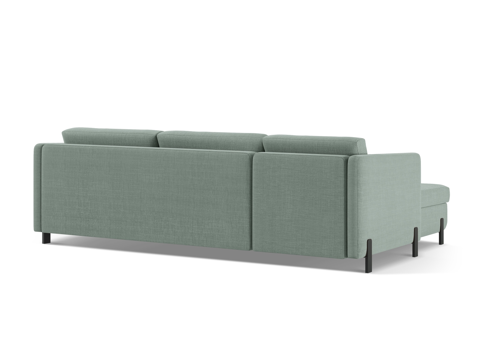 Micadoni Schlaf-Ecksofa Gloria 4-Sitzer Rechts Strukturierter Stoff Minze 205x140