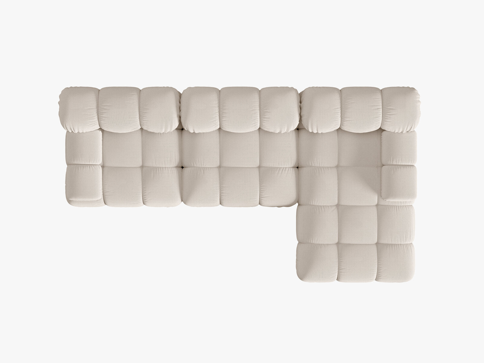 Micadoni Modulares Ecksofa Bellis 4-Sitzer Rechts 3D-Stoff Sonic Helles Beige