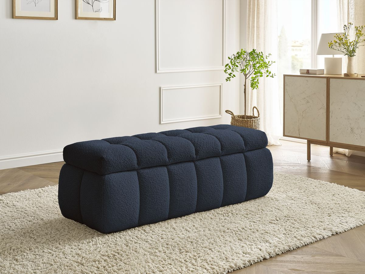Bobochic Mont-blanc Bettbank Bouclé-Stoff Dunkelblau