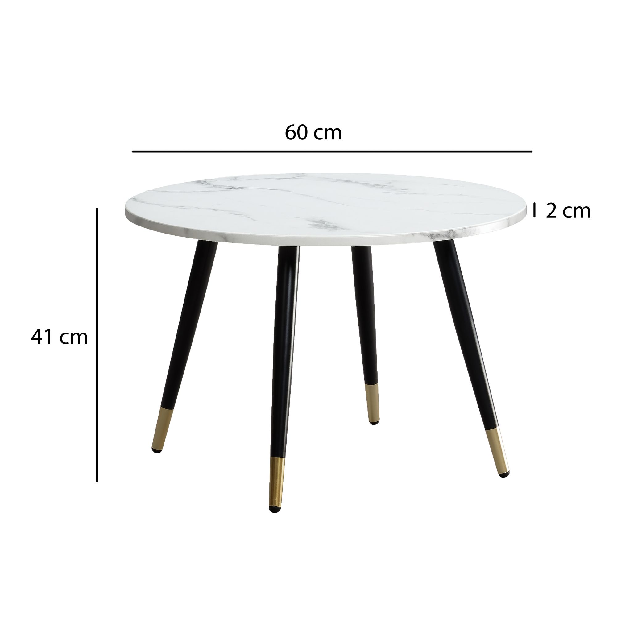 Couchtisch Ringstad Marmoroptik Weiß Ø 60 × H 41 cm