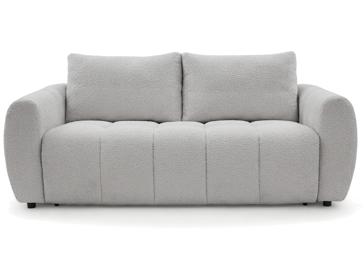 Bobochic Fuji Schlafsofa 3-Sitzer Bouclé-Stoff Hellgrau