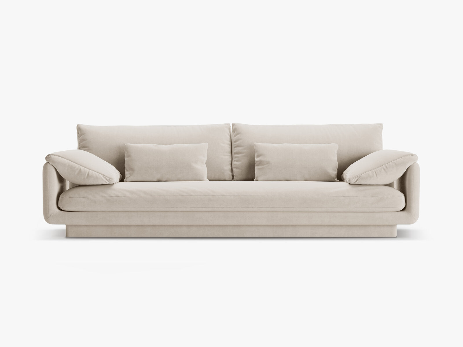 Micadoni Sofa Torino 4-Sitzer Samt Ecru