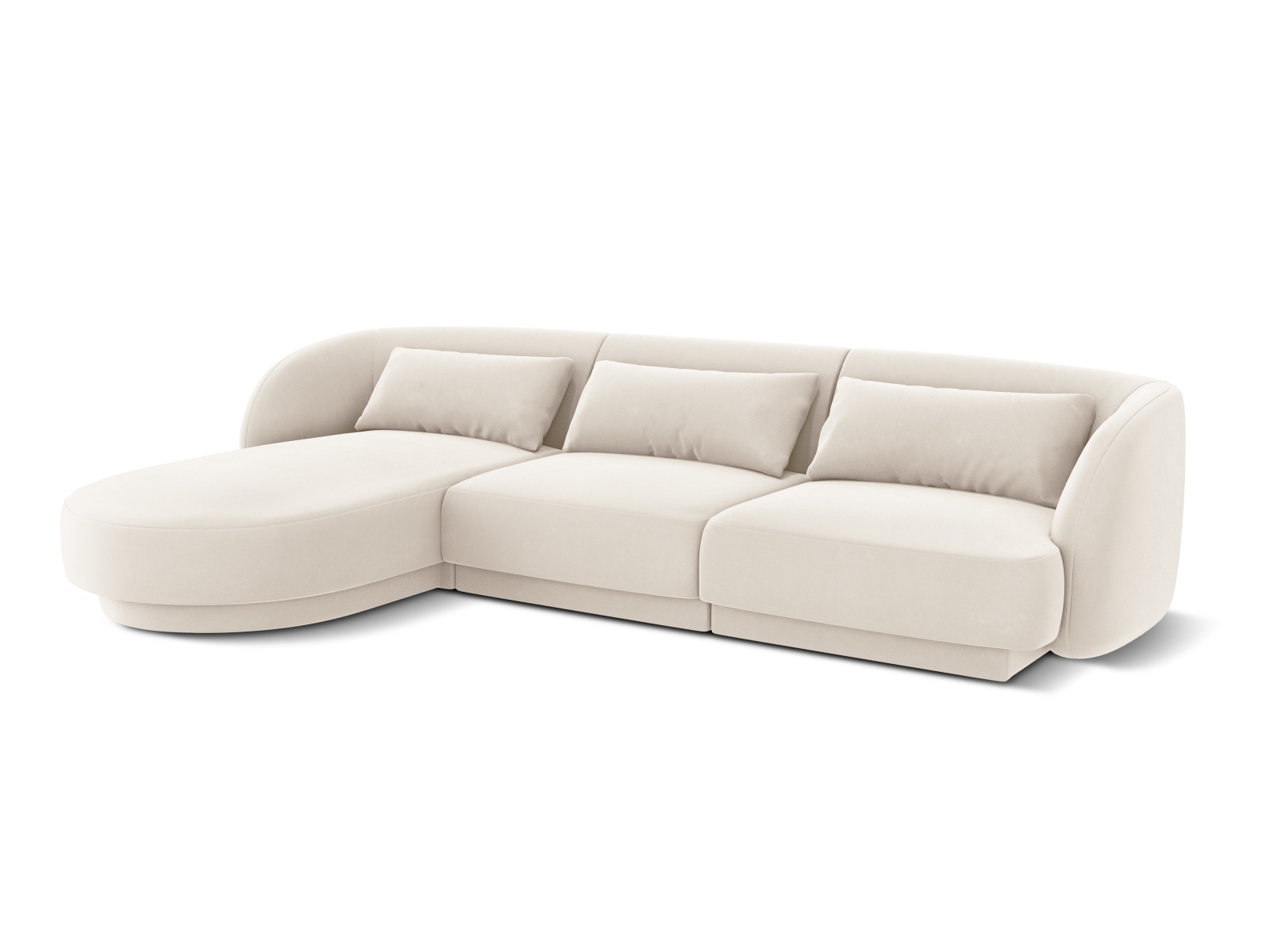 Cosmopolitan Design Ecksofa Tulum 4-Sitzer Samt Bluvel Helles Beige Links