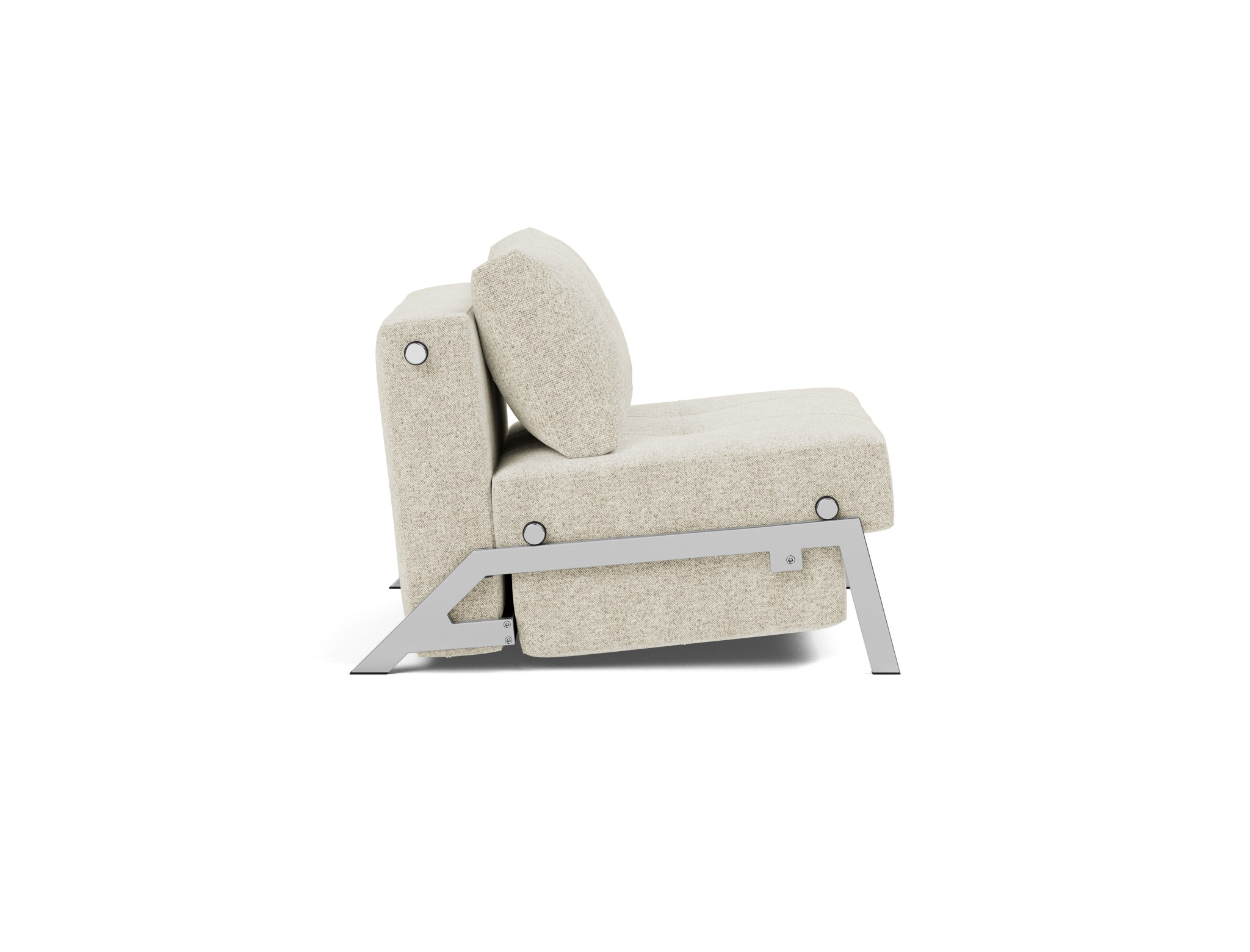 Schlafsessel Cubed 90 Strukturierter Stoff Taura 357-Off-White Beine Chrom