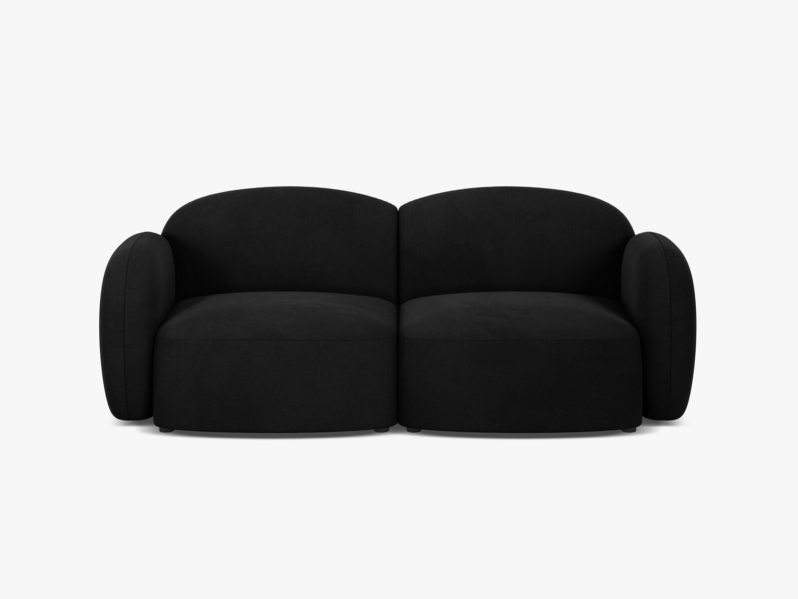 Micadoni Sofa Blair 2-Sitzer Samt Casino Schwarz