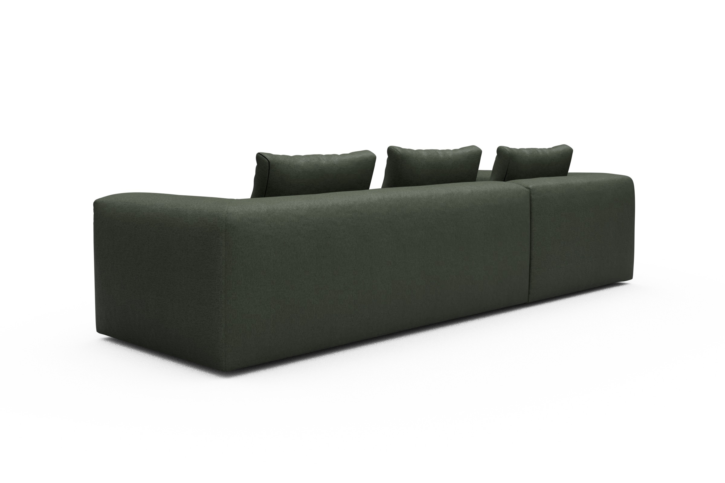 Ecksofa Fred Relax-Ecke links mit 2,5-Sitzer Denari-Forest-Green