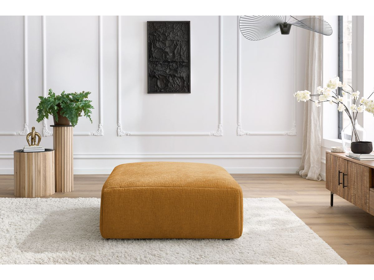 Bobochic Jeanne Pouf 95 × 117 cm Strukturstoff Gelb