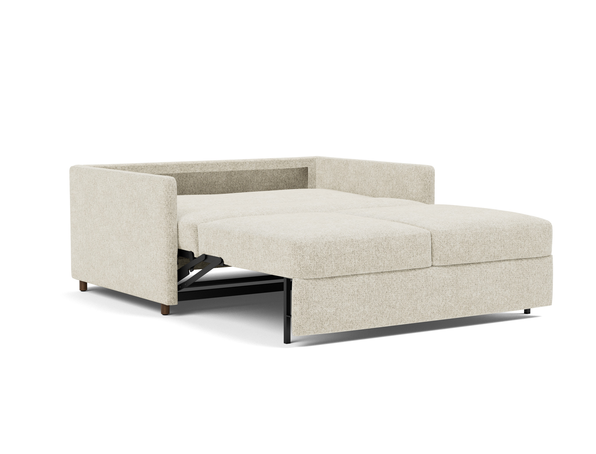 Schlafsofa Neah mit Slim-Armlehnen 140 Strukturierter Stoff Taura 357-Off-White