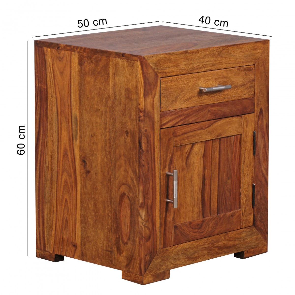 Nachttisch Aalvik Massivholz Dunkelbraun 50 × 40 × 60 cm