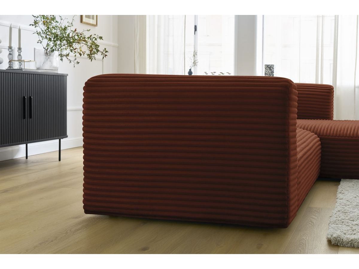 Bobochic Harry Ecksofa Breitcord weich Orange Ecke rechts